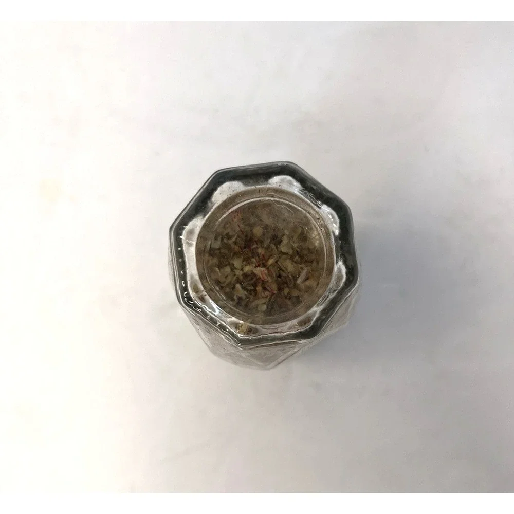 Vintage McCormick Oregano Spice Jar - Glass Container w/‎ Contents - Green Lid